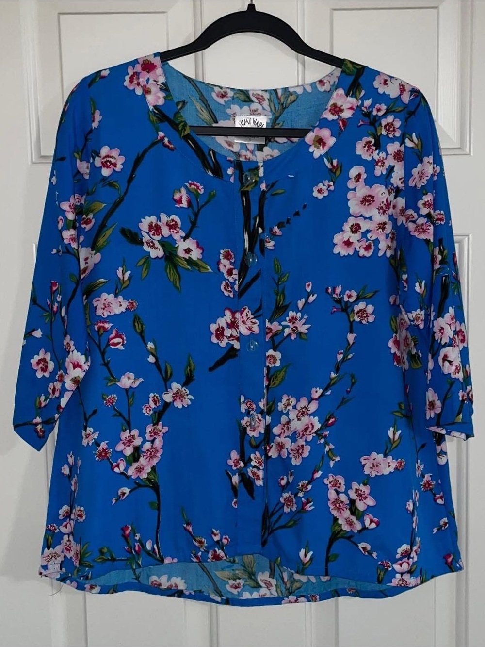 Sumi Ware Cool Lightweight Hawaiian Rayon Blouse - Vivid Blue